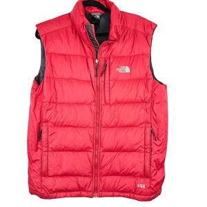 The North Face Men's Aconcagua 550 Down Puffer Vest Red Large Full Zip